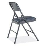 NPS® 1200 Series Vinyl Dual-Hinge Folding Chair, Supports 500 lb, 17.75" Seat Ht, Dark Midnight Blue, 4/CT, Ships in 1-3 Bus Days (NPS1204) Case of 4
