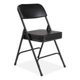 NPS® 3200 Series 2" Vinyl Upholstered Double Hinge Folding Chair, Supports 300lb, 18.5" Seat Ht, Black, 2/CT,Ships in 1-3 Bus Days (NPS3210) Case of 2