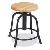 NPS® 6800 Series Height Adj Wood Seat Swivel Stool, Supports 300 lb, 19"-25" Seat Ht, Maple Seat/Black Base, Ships in 1-3 Bus Days (NPS6800W10) Each
