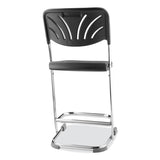 NPS® 6600 Series Elephant Z-Stool With Backrest, Supports 500 lb, 22" Seat Ht, Black Seat/Back, Chrome Frame,Ships in 1-3 Bus Days (NPS6622B) Each