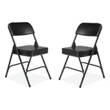 NPS® 3200 Series 2" Vinyl Upholstered Double Hinge Folding Chair, Supports 300lb, 18.5" Seat Ht, Black, 2/CT,Ships in 1-3 Bus Days (NPS3210) Case of 2