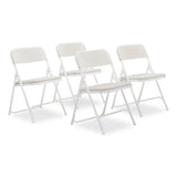 NPS® 800 Series Plastic Folding Chair, Supports 500 lb, 18" Seat Ht, Bright White Seat, White Base, 4/CT, Ships in 1-3 Bus Days (NPS821) Case of 4