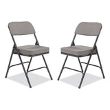 NPS® 3200 Series Fabric Dual-Hinge Folding Chair, Supports 300 lb, Charcoal Seat/Back, Black Base, 2/CT, Ships in 1-3 Bus Days (NPS3212) Case of 2