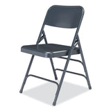 NPS® 300 Series Deluxe All-Steel Triple Brace Folding Chair, Supports 480 lb, 17.25" Seat Height, Blue, 4/CT,Ships in 1-3 Bus Days (NPS304) Case of 4