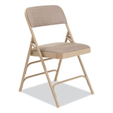 NPS® 2300 Series Fabric Triple Brace Double Hinge Premium Folding Chair, Supports 500 lb, Cafe Beige, 4/CT, Ships in 1-3 Bus Days (NPS2301) Case of 4
