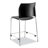 NPS® Cafetorium Counter Height Stool, Padded, Supports 300lb, 24" Seat Height, Black Seat/Back, Chrome Base, Ships in 1-3 Bus Days (NPS8710C1110) Each