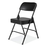 NPS® 3200 Series 2" Vinyl Upholstered Double Hinge Folding Chair, Supports 300lb, 18.5" Seat Ht, Black, 2/CT,Ships in 1-3 Bus Days (NPS3210) Case of 2