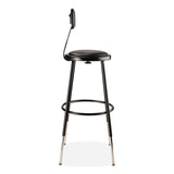 NPS® 6400 Series Height Adj Heavy Duty Vinyl Steel Stool w/Backrest, Supports 300 lb, 25"-33" Seat Ht, Black,Ships in 1-3 Bus Days (NPS6424HB10) Each