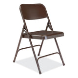NPS® 200 Series Premium All-Steel Double Hinge Folding Chair, Supports 500 lb, 17.25" Seat Ht, Brown, 4/CT, Ships in 1-3 Bus Days (NPS203) Case of 4