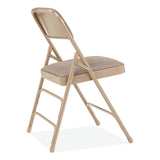 NPS® 2300 Series Fabric Triple Brace Double Hinge Premium Folding Chair, Supports 500 lb, Cafe Beige, 4/CT, Ships in 1-3 Bus Days (NPS2301) Case of 4