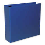 Universal® Slant D-Ring View Binder, 3 Rings, 3" Capacity, 11 x 8.5, Navy Blue (UNV20754) Each
