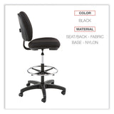 Alera® Alera Interval Series Swivel Task Stool, Supports Up to 275 lb, 23.93" to 34.53" Seat Height, Black Fabric (ALEIN4611) Each