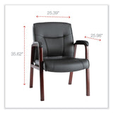 Alera® Alera Madaris Series Bonded Leather Guest Chair with Wood Trim Legs, 25.39" x 25.98" x 35.62", Black Seat/Back, Mahogany Base (ALEMA43ALS10M) Each