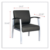 Alera® Alera metaLounge Series Mid-Back Guest Chair, 24.6" x 26.96" x 33.46", Black Seat, Black Back, Silver Base (ALEML2319) Each