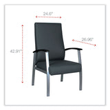 Alera® Alera metaLounge Series High-Back Guest Chair, 24.6" x 26.96" x 42.91", Black Seat, Black Back, Silver Base (ALEML2419) Each