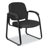 Alera® Alera Genaro Series Fabric Half-Back Sled Base Guest Chair, 25" x 24.80" x 33.66", Black Seat, Black Back, Black Base (ALERL43C11) Each