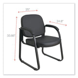 Alera® Alera Genaro Series Faux Leather Half-Back Sled Base Guest Chair, 25" x 24.80" x 33.66", Black Seat, Black Back, Black Base (ALERL43C16) Each