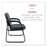 Alera® Alera Genaro Series Faux Leather Half-Back Sled Base Guest Chair, 25" x 24.80" x 33.66", Black Seat, Black Back, Black Base (ALERL43C16) Each