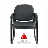 Alera® Alera Genaro Series Faux Leather Half-Back Sled Base Guest Chair, 25" x 24.80" x 33.66", Black Seat, Black Back, Black Base (ALERL43C16) Each