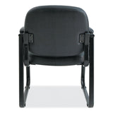Alera® Alera Genaro Series Faux Leather Half-Back Sled Base Guest Chair, 25" x 24.80" x 33.66", Black Seat, Black Back, Black Base (ALERL43C16) Each