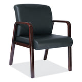 Alera® Alera Reception Lounge WL Series Guest Chair, 24.21" x 24.8" x 32.67", Black Seat, Black Back, Mahogany Base (ALERL4319M) Each