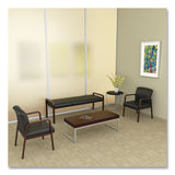 Alera® Alera Reception Lounge WL Series Guest Chair, 24.21" x 24.8" x 32.67", Black Seat, Black Back, Mahogany Base (ALERL4319M) Each