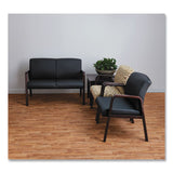 Alera® Alera Reception Lounge WL Series Guest Chair, 24.21" x 24.8" x 32.67", Black Seat, Black Back, Mahogany Base (ALERL4319M) Each