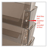 deflecto® DocuPocket Stackable Four-Pocket Wall File, 4 Sections, Letter Size, 13" x 4", Smoke (DEF73402) Each