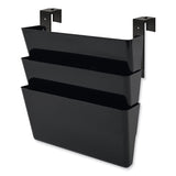 deflecto® DocuPocket Stackable Three-Pocket Partition Wall File, 3 Sections, Letter Size, 13" x 4", Black (DEF73504) Each