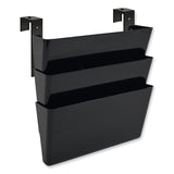 deflecto® DocuPocket Stackable Three-Pocket Partition Wall File, 3 Sections, Letter Size, 13" x 4", Black (DEF73504) Each