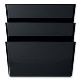 deflecto® DocuPocket Stackable Three-Pocket Partition Wall File, 3 Sections, Letter Size, 13" x 4", Black (DEF73504) Each