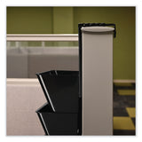 deflecto® Two Break-Resistant Plastic Partition Brackets, For 2.63 to 4.13 Wide Partition Walls, Black, 2/Pack (DEF391404) Set of 2