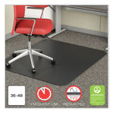 deflecto® SuperMat Frequent Use Chair Mat for Medium Pile Carpet, 36 x 48, Rectangular, Black (DEFCM14142BLK) Each