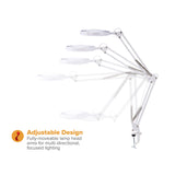 BLACK+DECKER PureOptics LED Magnifying Dimmable Desk Lamp with Clamp Mount, 17" High, White (BOSVLED600) Each