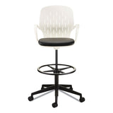 Safco® Shell Extended-Height Chair, Max 275 lb, 22" to 32" High Black/White Seat, White Back, Black Base, Ships in 1-3 Business Days (SAF7014WH) Each