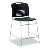 Safco® Vy Counter Height Chair, Supports Up to 350 lb, 25" Seat Height, Black Seat, Black Back, Silver Base (SAF4296BL) Each