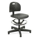 Safco® Soft Tough Economy Workbench Chair, Supports 250 lb, 22" to 32" High Black Seat, Black Back/Base, Ships in 1-3 Business Days (SAF6680) Each
