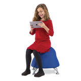 Safco® Runtz Ball Chair, Backless, Supports Up to 250 lb, Blue Fabric Seat, Silver Base, Ships in 1-3 Business Days (SAF4755BU) Each