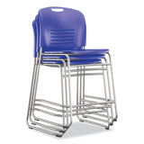 Safco® Vy Counter Height Chair, Supports Up to 350 lb, 25" Seat Height, Blue Seat, Blue Back, Silver Base (SAF4296BU) Each