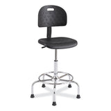 Safco® Workfit Economy Industrial Chair, Up to 400 lb, 22" to 30" High Black Seat/Back, Silver Base, Ships in 1-3 Business Days (SAF6950BL) Each