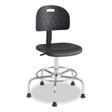 Safco® Workfit Economy Industrial Chair, Up to 400 lb, 22" to 30" High Black Seat/Back, Silver Base, Ships in 1-3 Business Days (SAF6950BL) Each