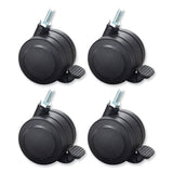 Safco® Hard Floor Casters for AlphaBetter Desks, 2.5" Wheel, Black, 4/Set (SAF1211BL) Each