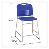 Safco® Vy Counter Height Chair, Supports Up to 350 lb, 25" Seat Height, Blue Seat, Blue Back, Silver Base (SAF4296BU) Each