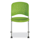 Safco® Reve GuestBistro Chair with Straight Legs, Supports Up to 250 lb, 18" Seat Height, Green Seat/Back, Silver Base, 2/Carton (SAF6805GN) Case of 2
