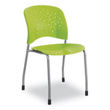 Safco® Reve GuestBistro Chair with Straight Legs, Supports Up to 250 lb, 18" Seat Height, Green Seat/Back, Silver Base, 2/Carton (SAF6805GN) Case of 2