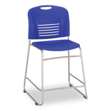 Safco® Vy Counter Height Chair, Supports Up to 350 lb, 25" Seat Height, Blue Seat, Blue Back, Silver Base (SAF4296BU) Each