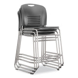 Safco® Vy Counter Height Chair, Supports Up to 350 lb, 25" Seat Height, Black Seat, Black Back, Silver Base (SAF4296BL) Each
