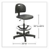 Safco® Soft Tough Economy Workbench Chair, Supports 250 lb, 22" to 32" High Black Seat, Black Back/Base, Ships in 1-3 Business Days (SAF6680) Each