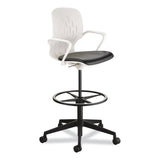Safco® Shell Extended-Height Chair, Max 275 lb, 22" to 32" High Black/White Seat, White Back, Black Base, Ships in 1-3 Business Days (SAF7014WH) Each