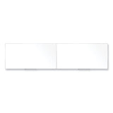 Ghent Magnetic Porcelain Whiteboard with Satin Aluminum Frame, 193 x 48.5, White Surface, Ships in 7-10 Business Days (GHEM14164) Each